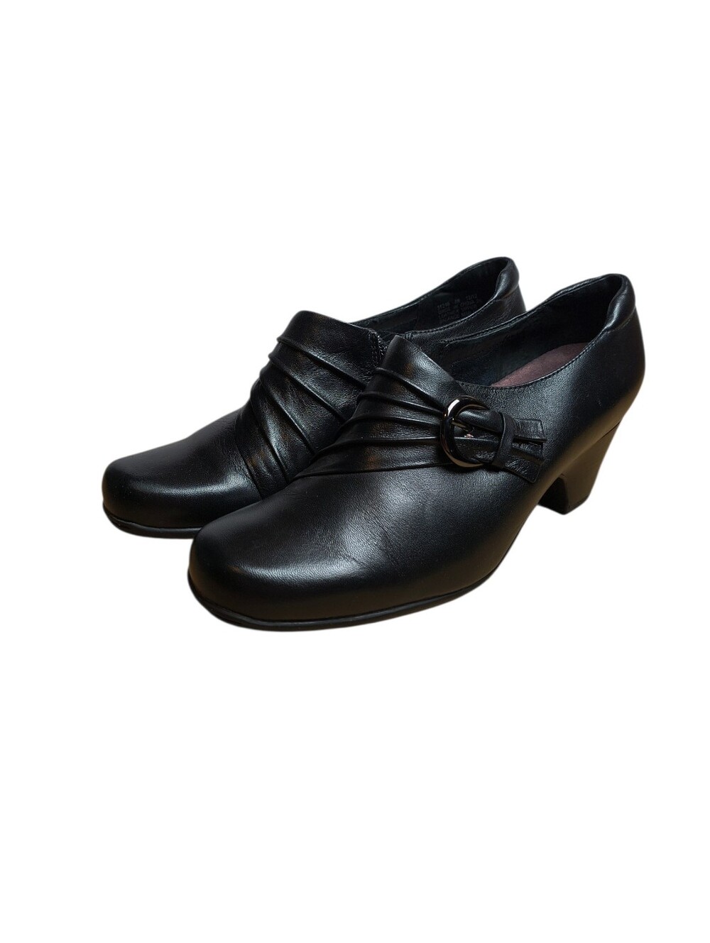 Clarks Everyday Shootie Women's 8N Black Leather Low Heel Ankle Zip Bootie